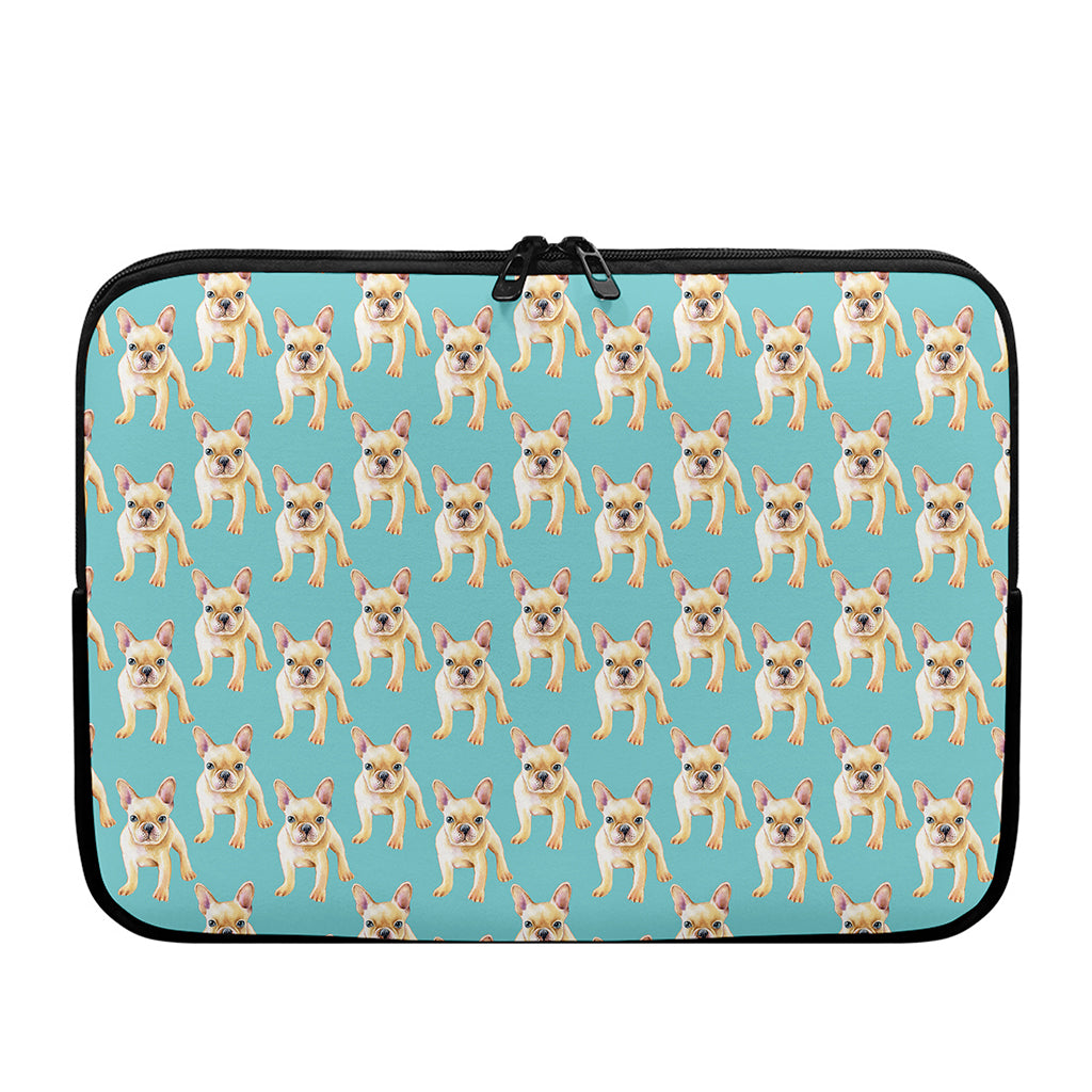 Watercolor French Bulldog Puppy Print Laptop Sleeve