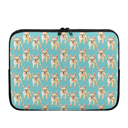 Watercolor French Bulldog Puppy Print Laptop Sleeve