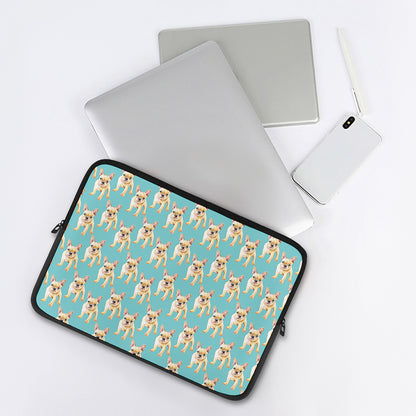 Watercolor French Bulldog Puppy Print Laptop Sleeve