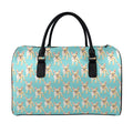 Watercolor French Bulldog Puppy Print Leather Duffel Bag