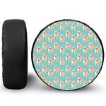 Watercolor French Bulldog Puppy Print Leather Spare Tire Cover