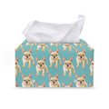 Watercolor French Bulldog Puppy Print Leather Tissue Box Cover