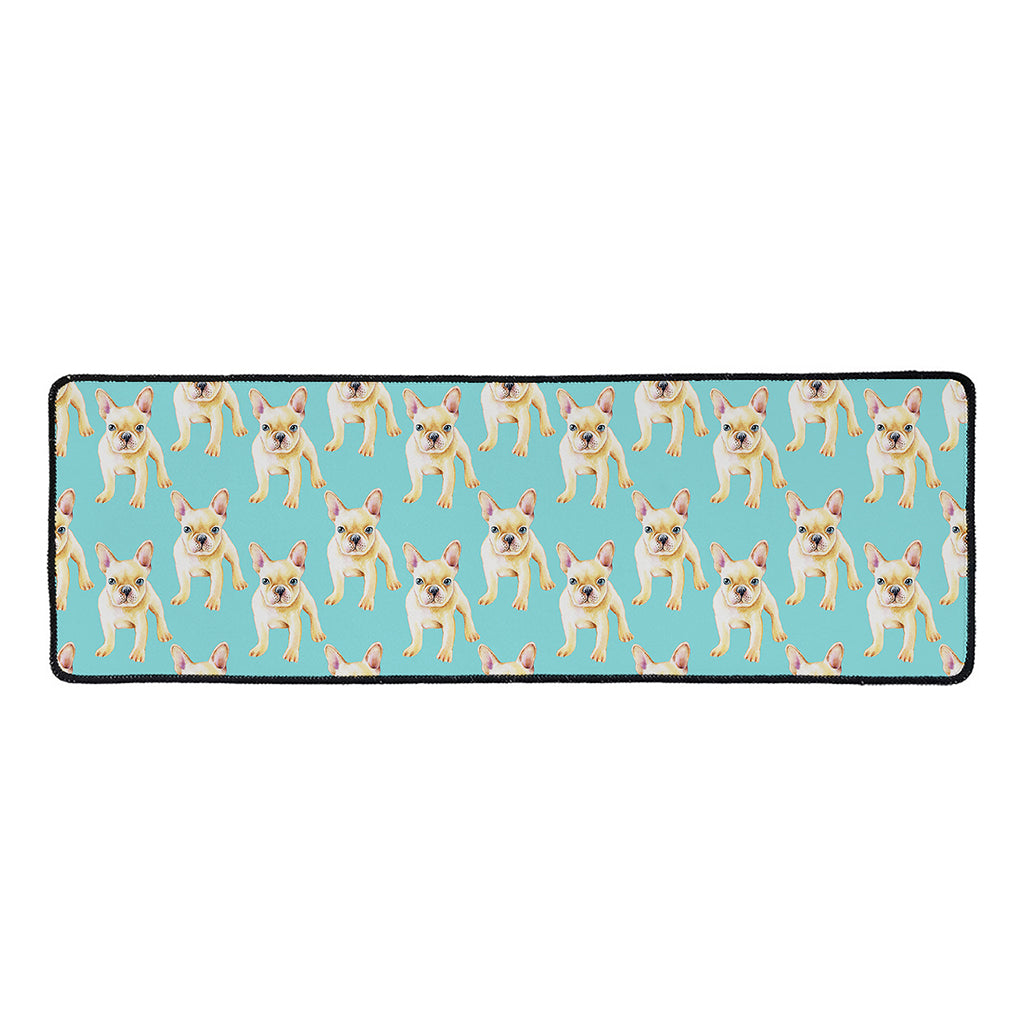 Watercolor French Bulldog Puppy Print Long Kitchen Mat