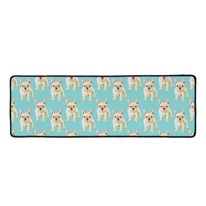 Watercolor French Bulldog Puppy Print Long Kitchen Mat