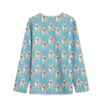 Watercolor French Bulldog Puppy Print Long Sleeve Short Coat