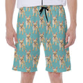 Watercolor French Bulldog Puppy Print Men's Beach Shorts