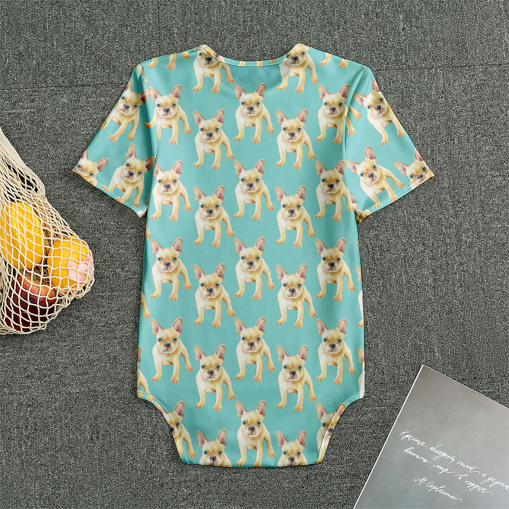 Watercolor French Bulldog Puppy Print Men's Bodysuit