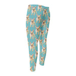 Watercolor French Bulldog Puppy Print Men's Compression Pants