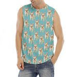 Watercolor French Bulldog Puppy Print Men's Fitness Tank Top