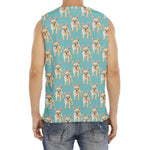 Watercolor French Bulldog Puppy Print Men's Fitness Tank Top