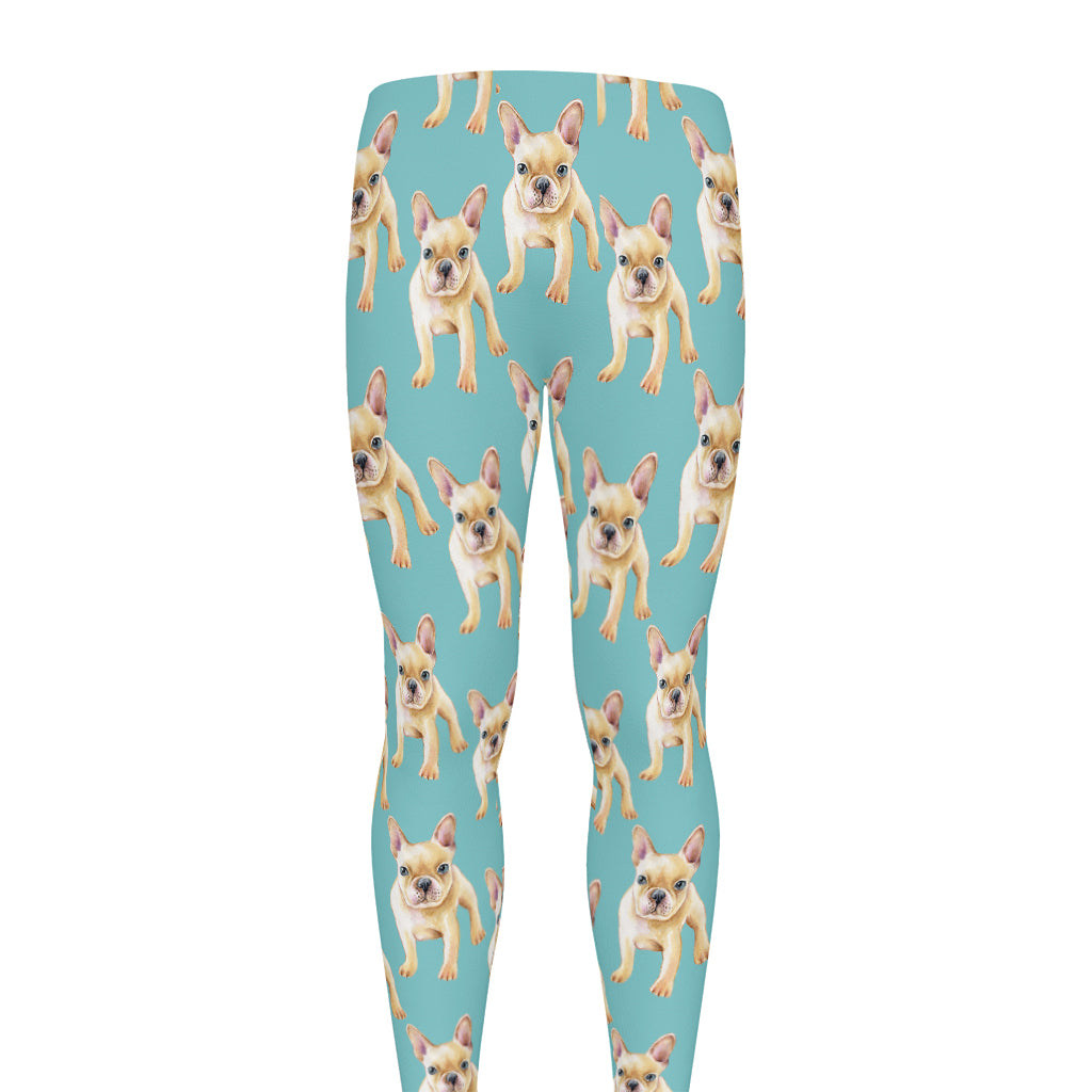 Watercolor French Bulldog Puppy Print Men's leggings