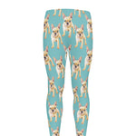 Watercolor French Bulldog Puppy Print Men's leggings