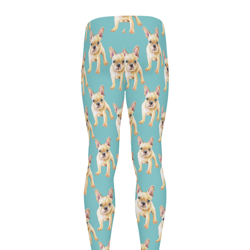 Watercolor French Bulldog Puppy Print Men's leggings
