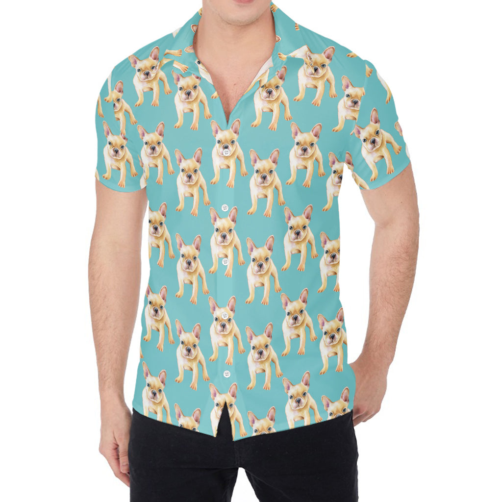 Watercolor French Bulldog Puppy Print Men's Shirt