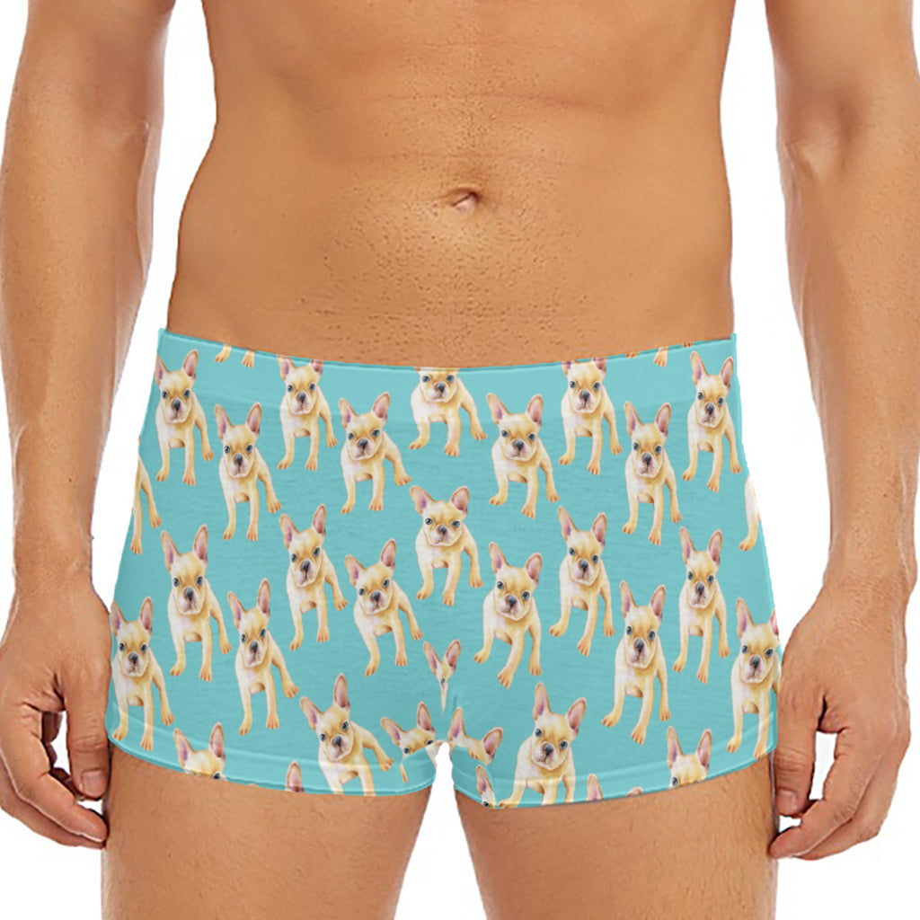 Watercolor French Bulldog Puppy Print Men's Short Boxer Briefs