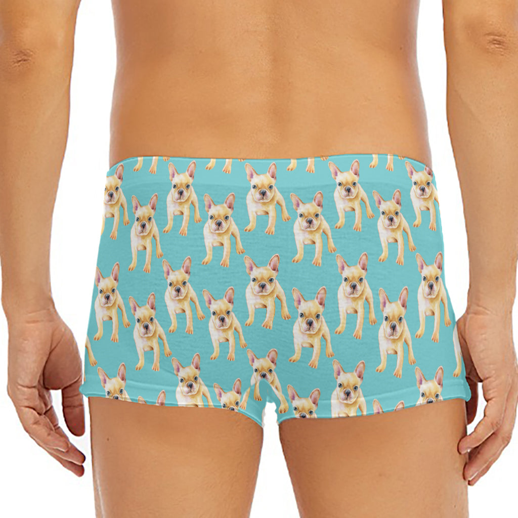 Watercolor French Bulldog Puppy Print Men's Short Boxer Briefs