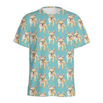 Watercolor French Bulldog Puppy Print Men's Sports T-Shirt