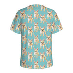 Watercolor French Bulldog Puppy Print Men's Sports T-Shirt