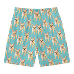 Watercolor French Bulldog Puppy Print Men's Swim Trunks