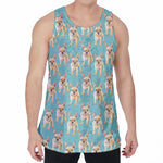 Watercolor French Bulldog Puppy Print Men's Velvet Tank Top
