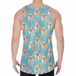 Watercolor French Bulldog Puppy Print Men's Velvet Tank Top