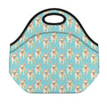 Watercolor French Bulldog Puppy Print Neoprene Lunch Bag
