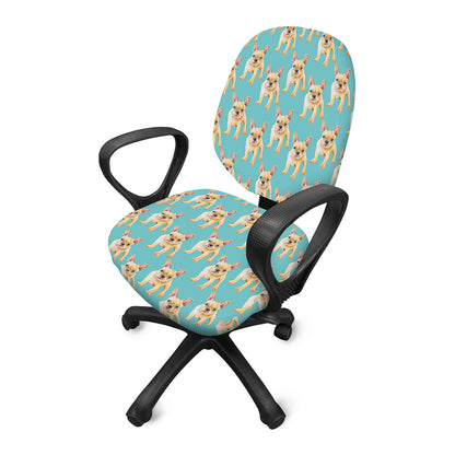 Watercolor French Bulldog Puppy Print Office Chair Cover