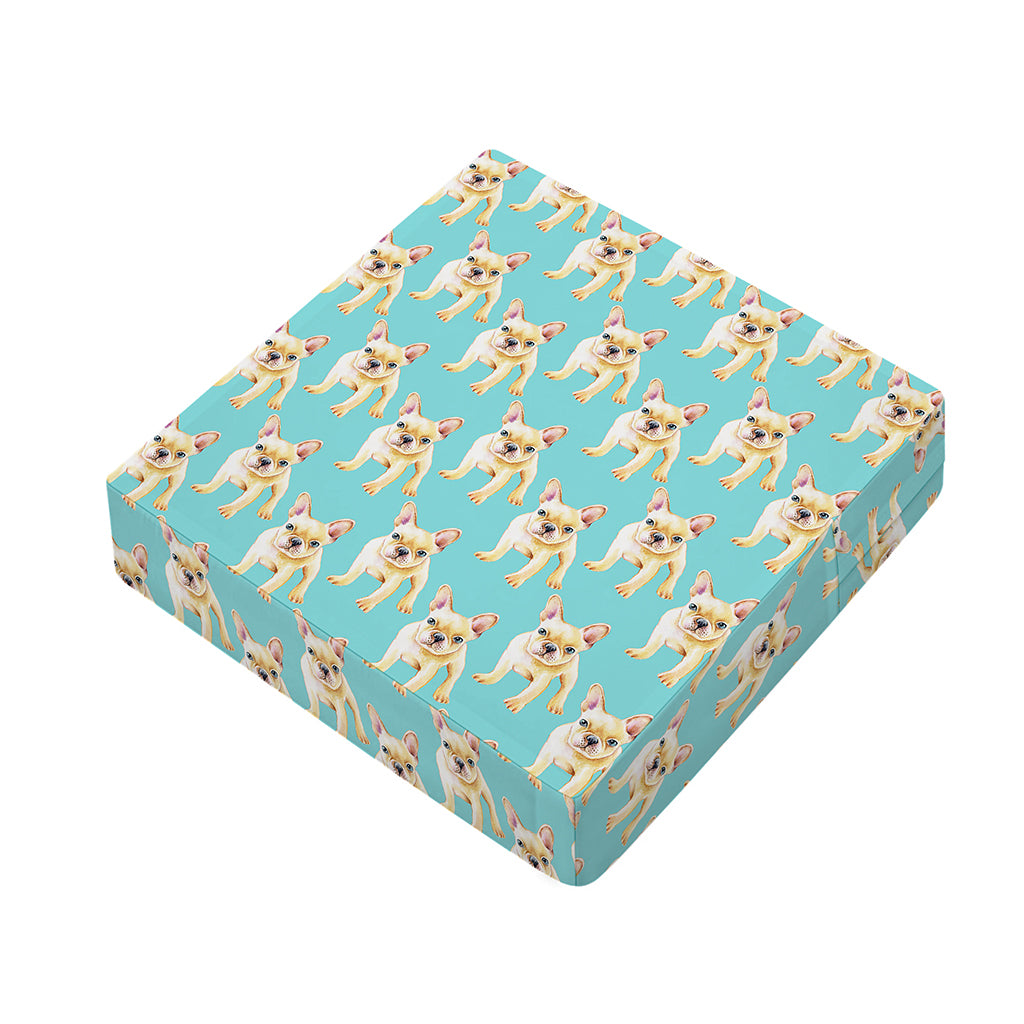 Watercolor French Bulldog Puppy Print Outdoor Seat Cushion Cover