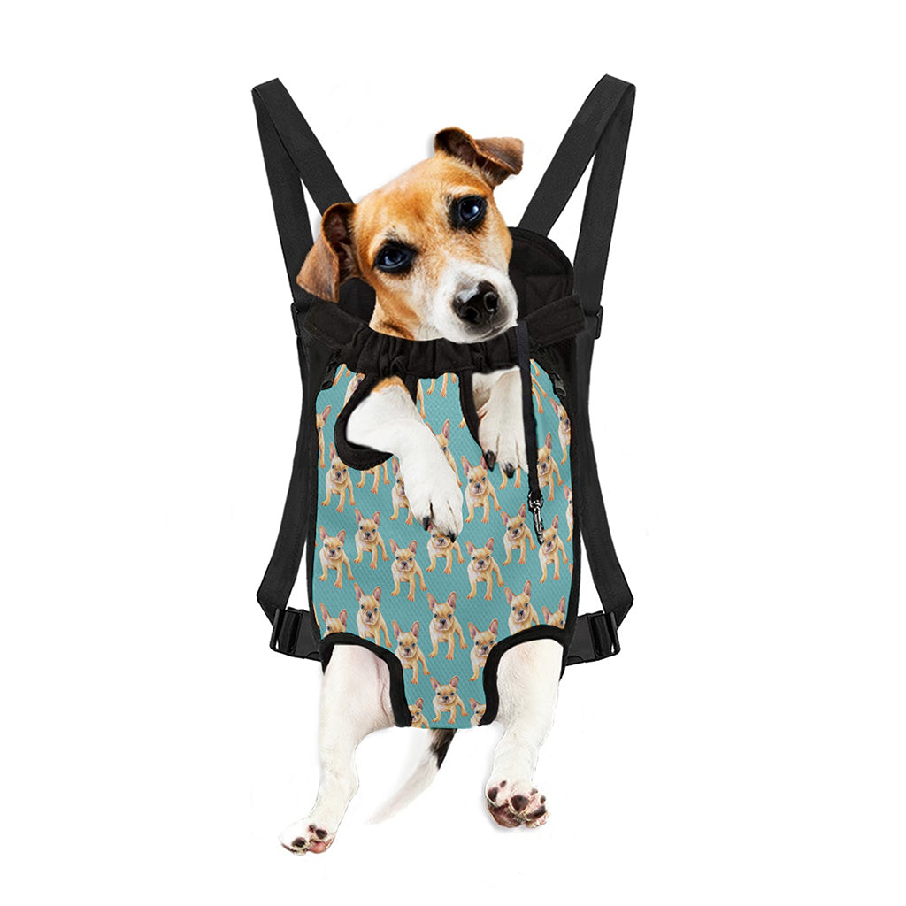 Watercolor French Bulldog Puppy Print Pet Carrier Backpack