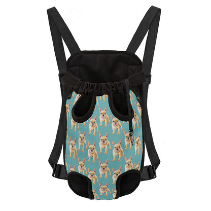 Watercolor French Bulldog Puppy Print Pet Carrier Backpack
