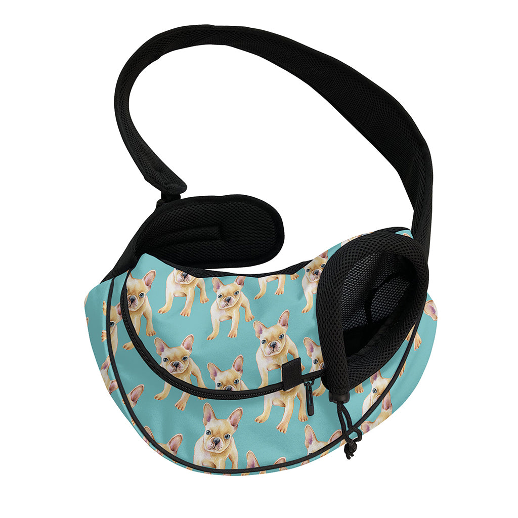 Watercolor French Bulldog Puppy Print Pet Sling Carrier
