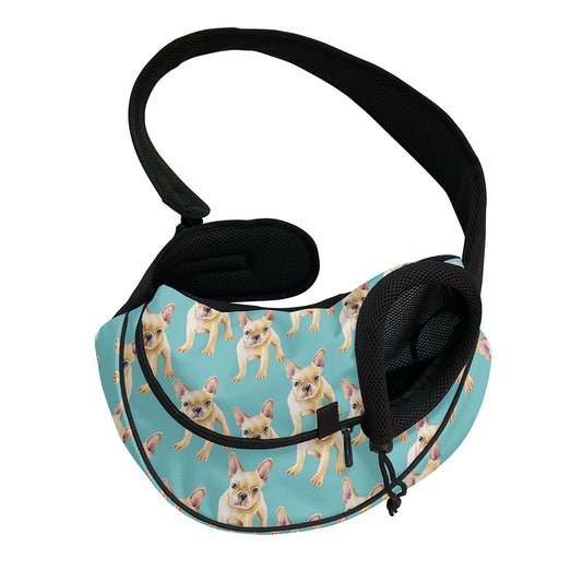 Watercolor French Bulldog Puppy Print Pet Sling Carrier