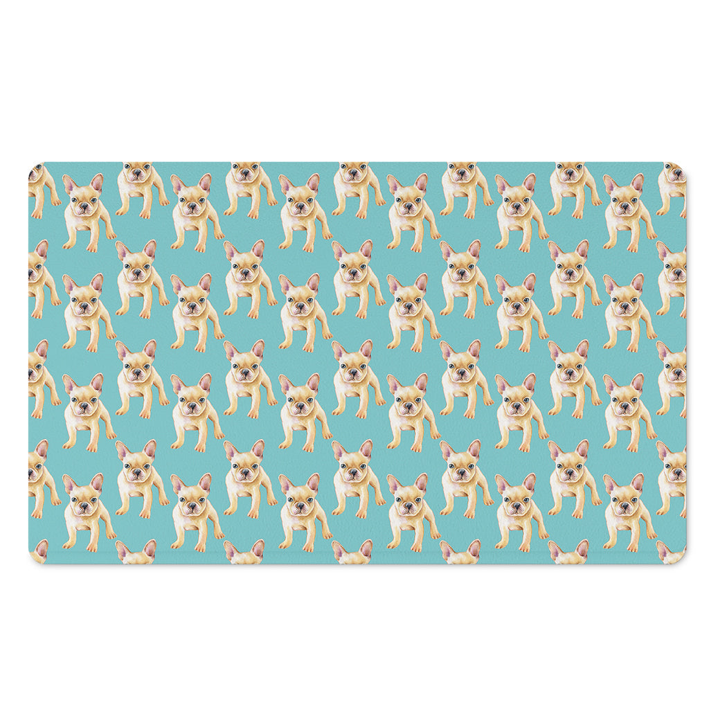 Watercolor French Bulldog Puppy Print Polyester Doormat