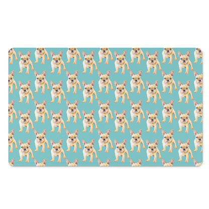 Watercolor French Bulldog Puppy Print Polyester Doormat