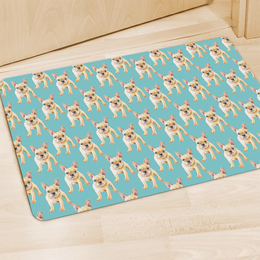 Watercolor French Bulldog Puppy Print Polyester Doormat