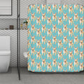 Watercolor French Bulldog Puppy Print Polyester Shower Curtain