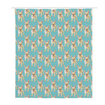 Watercolor French Bulldog Puppy Print Polyester Shower Curtain