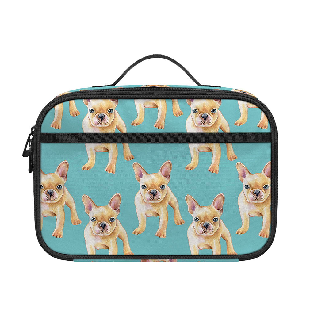 Watercolor French Bulldog Puppy Print Portable Lunch Bag