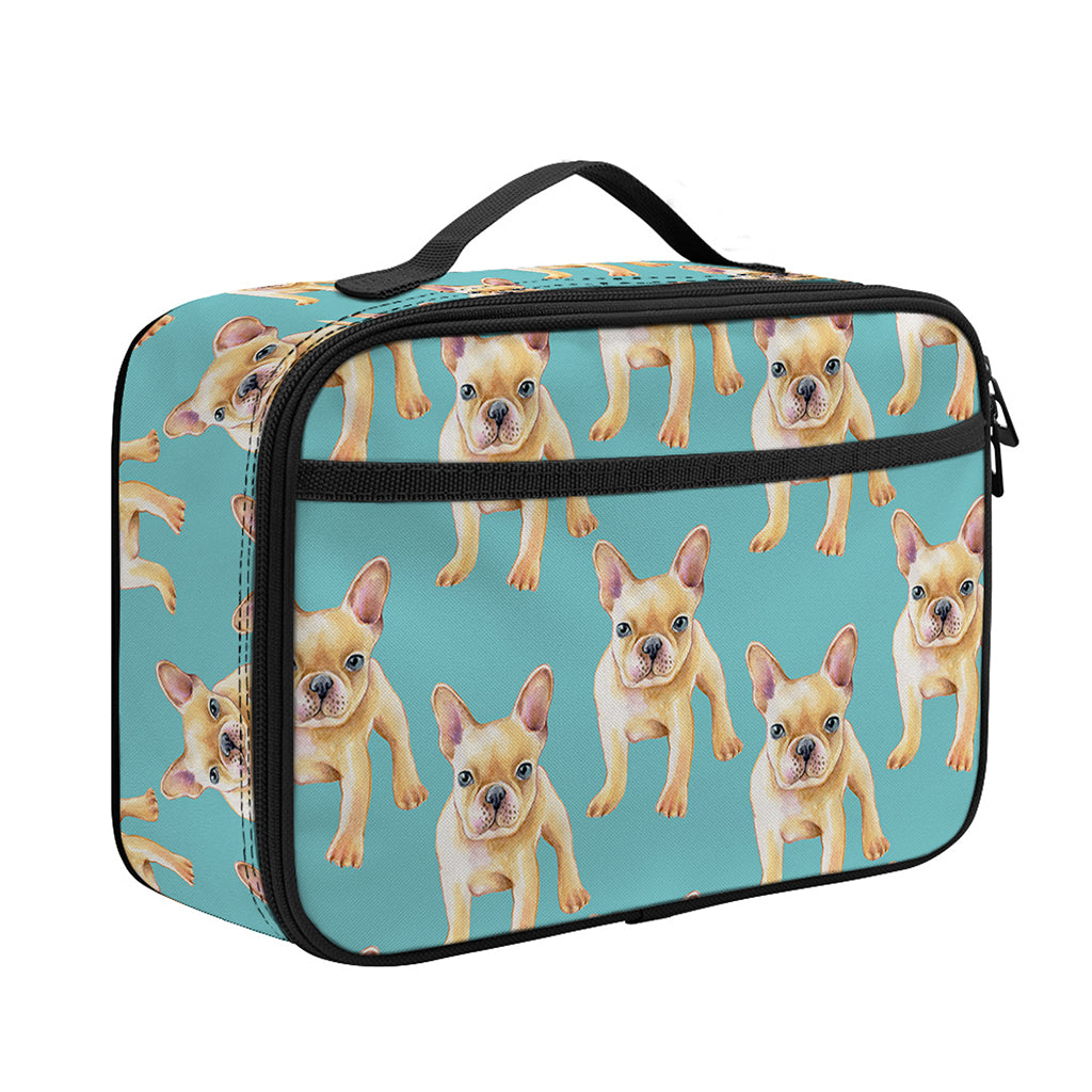 Watercolor French Bulldog Puppy Print Portable Lunch Bag
