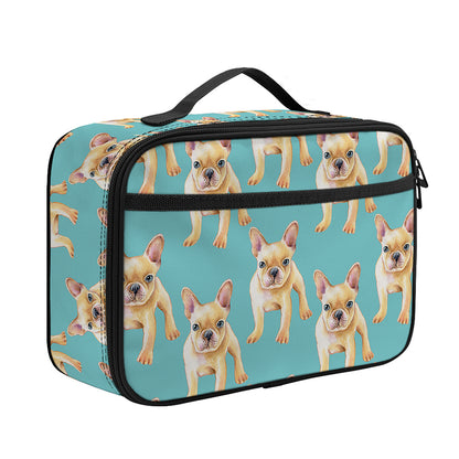 Watercolor French Bulldog Puppy Print Portable Lunch Bag