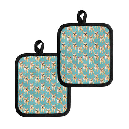 Watercolor French Bulldog Puppy Print Pot Holders