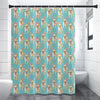 Watercolor French Bulldog Puppy Print Premium Shower Curtain