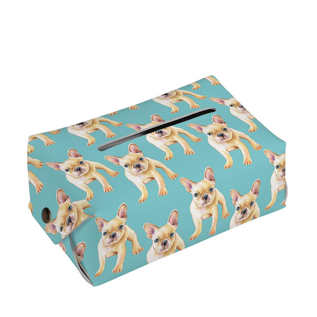 Watercolor French Bulldog Puppy Print Rectangle Tissue Box Cover