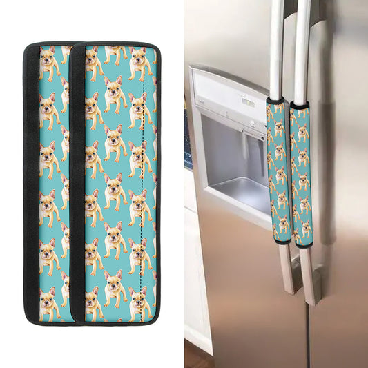 Watercolor French Bulldog Puppy Print Refrigerator Handle Covers