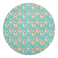 Watercolor French Bulldog Puppy Print Round Blanket