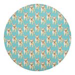 Watercolor French Bulldog Puppy Print Round Blanket