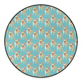 Watercolor French Bulldog Puppy Print Round Floor Mat