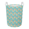 Watercolor French Bulldog Puppy Print Round Laundry Basket