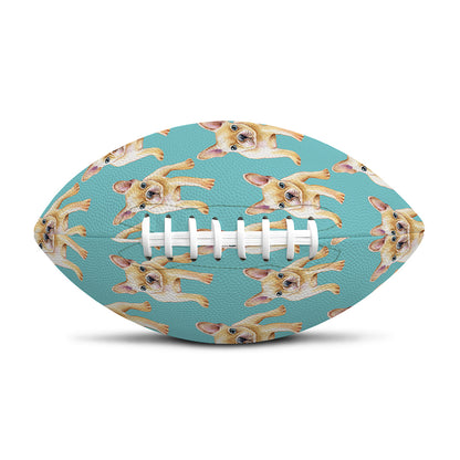Watercolor French Bulldog Puppy Print Rugby Ball