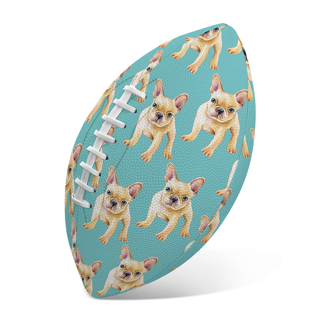 Watercolor French Bulldog Puppy Print Rugby Ball